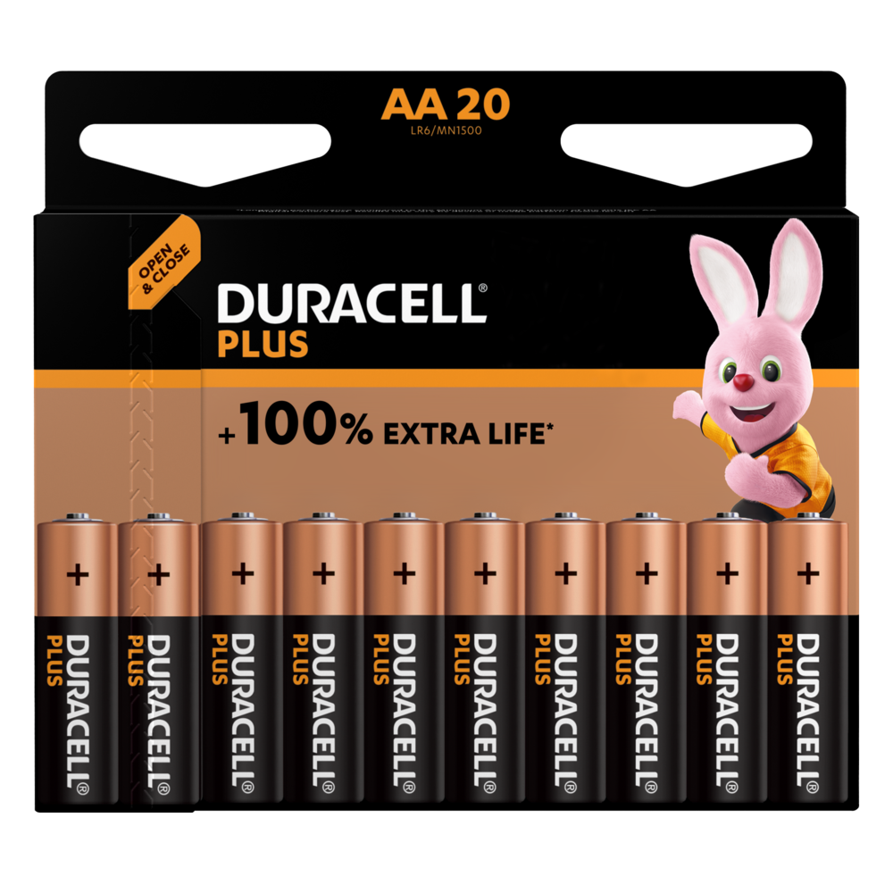 Piles D Duracell Plus (lot de 4) - Alcalines 1,5V - Durée de vie garantie à  100% - Idéales pour les appareils du quotidien - Emballage 0% plastique 